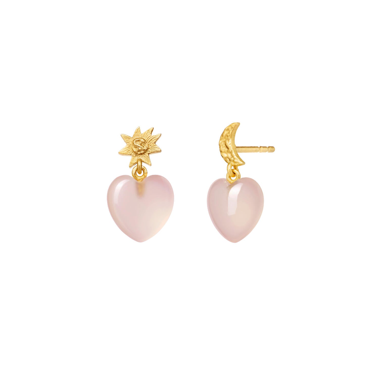 Care hængeøreringe - Pink Chalcedony